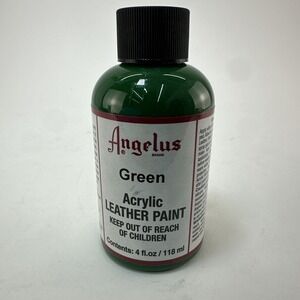 Angelus Green Acrylic Leather Paint 4oz Used Sneaker Shoe Custom Paint